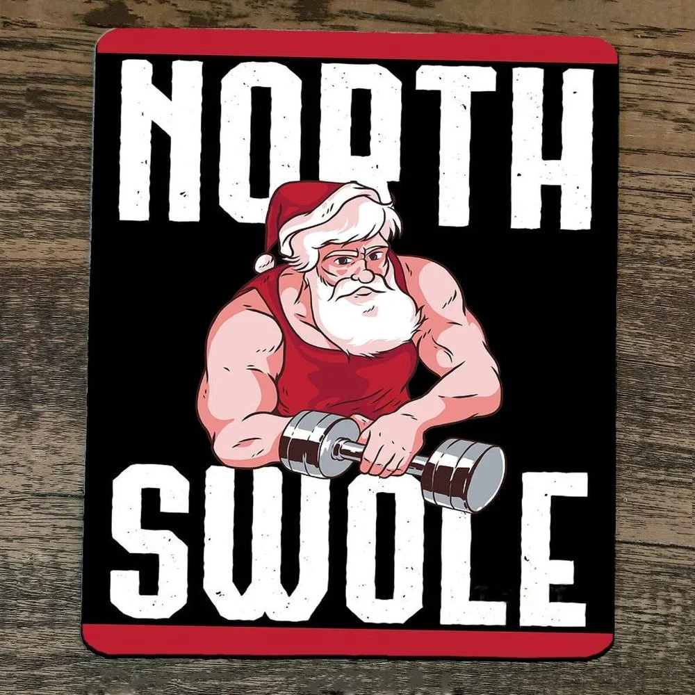 Mouse Pad North Swole Santa Xmas Christmas‎
